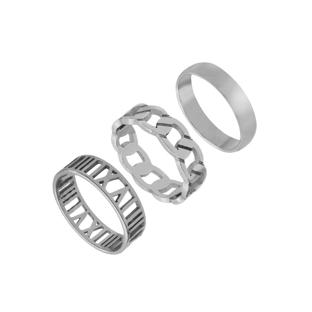 Stainless Steel Suit Couple Ring Jewelry