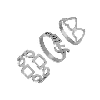 Stainless Steel Suit Couple Ring Jewelry