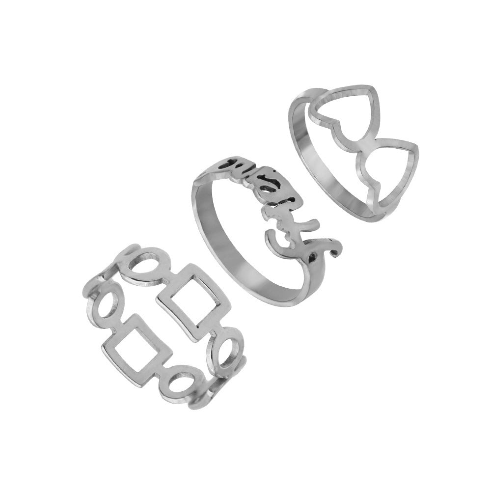 Stainless Steel Suit Couple Ring Jewelry