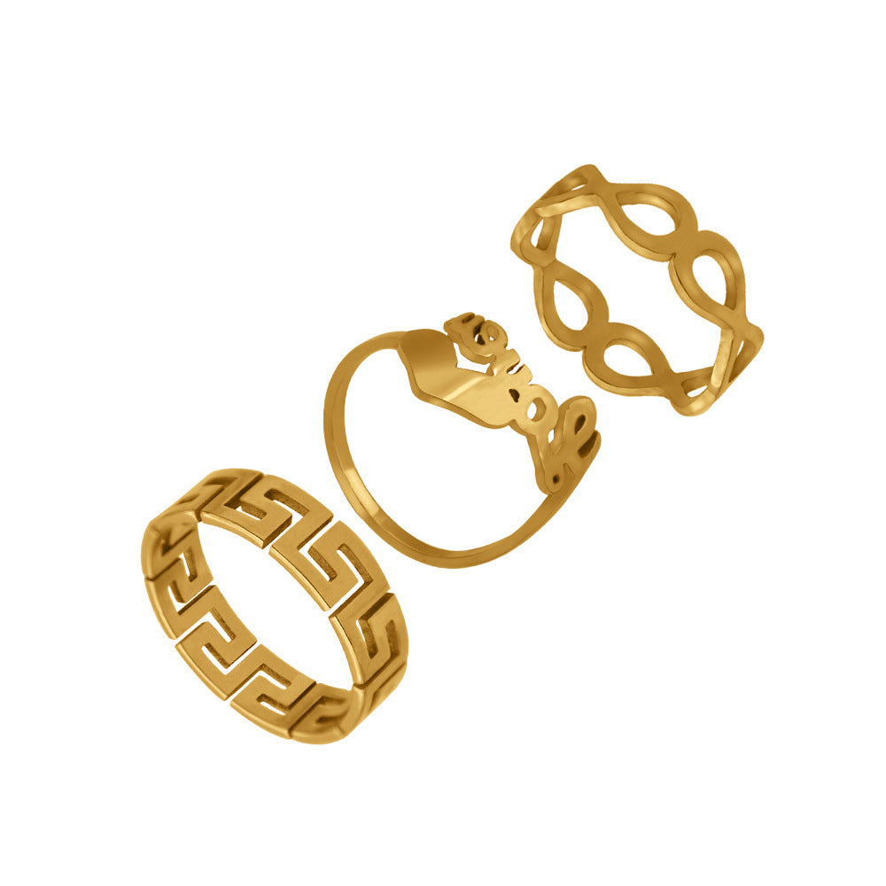 Stainless Steel Suit Couple Ring Jewelry