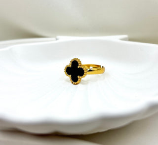 Midnight Clover Anti-Tarnish Ring