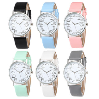 Simple belt multicolor student quartz watch