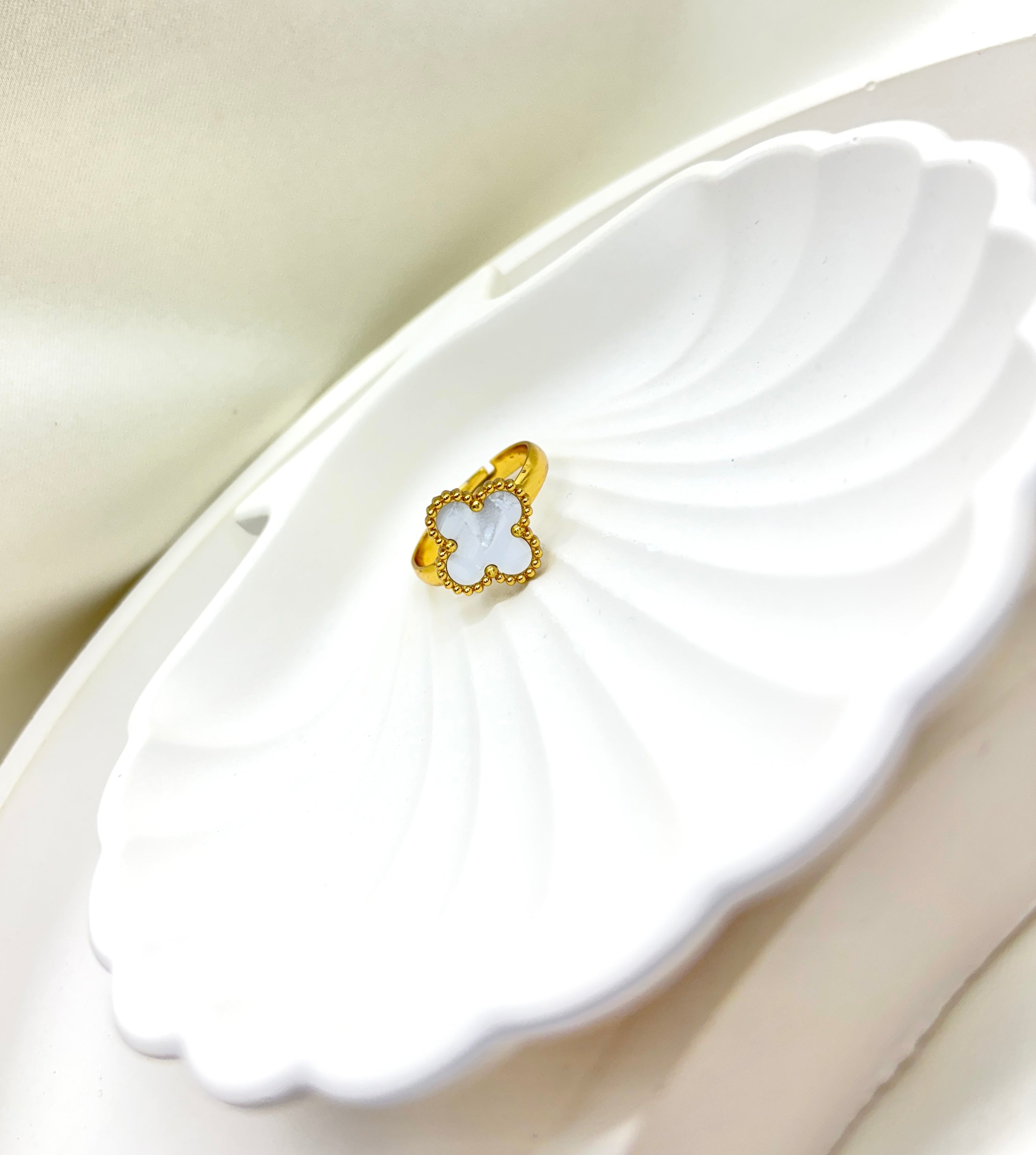 Ivory Clover Adjustable Ring
