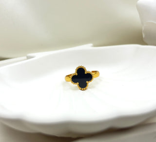 Midnight Clover Anti-Tarnish Ring