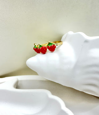 Triple Scoop Strawberry Anti-Tarnish Ring