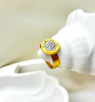 Radiant Pave Disc Anti-Tarnish Ring