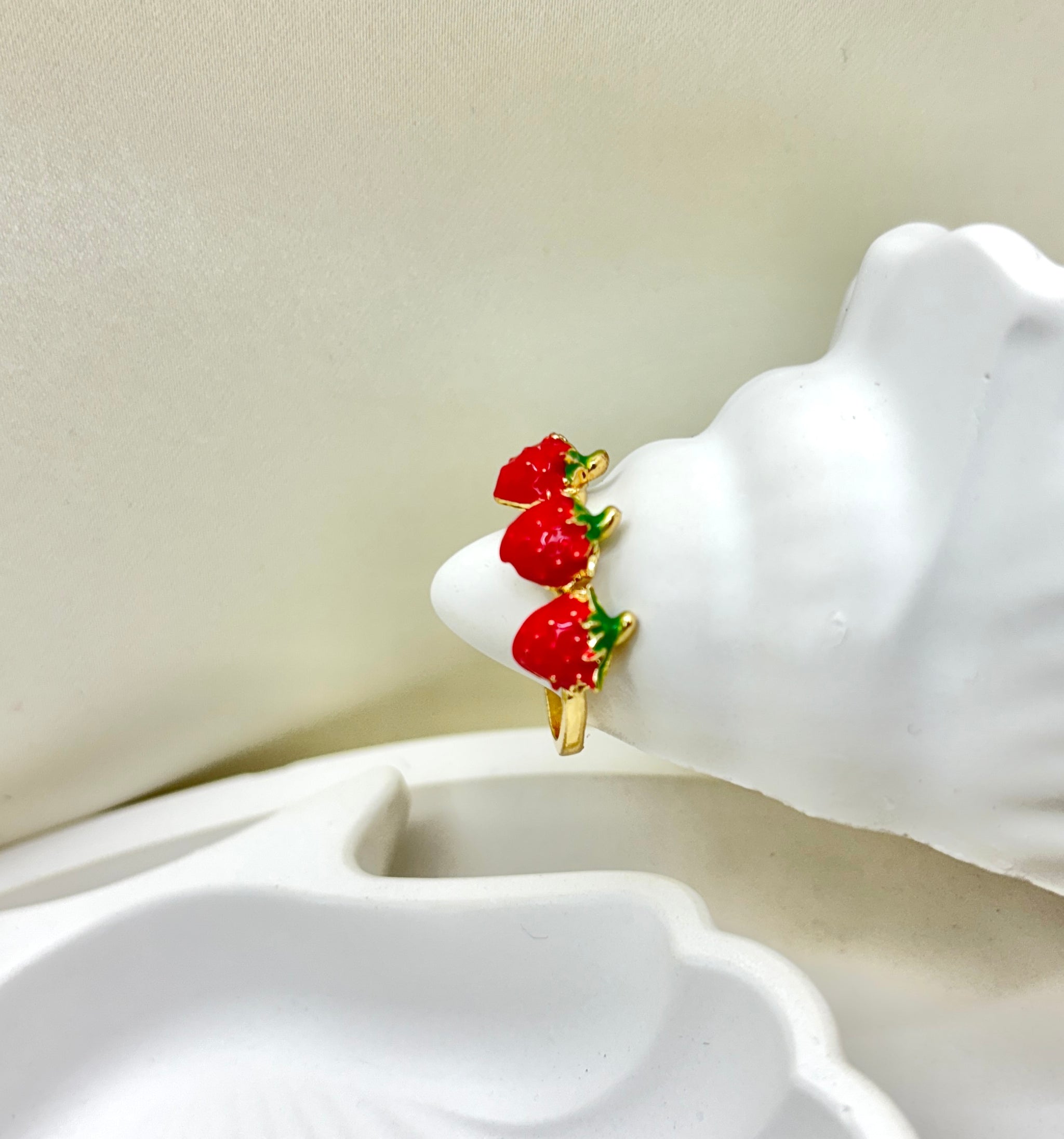 Triple Scoop Strawberry Anti-Tarnish Ring