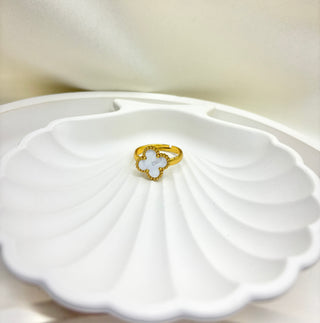 Ivory Clover Adjustable Ring