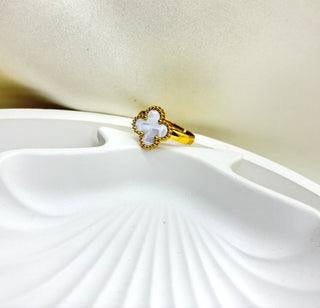 Ivory Clover Adjustable Ring