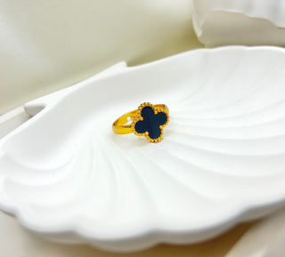 Midnight Clover Anti-Tarnish Ring