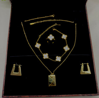 Golden Clover Charm Combo Set