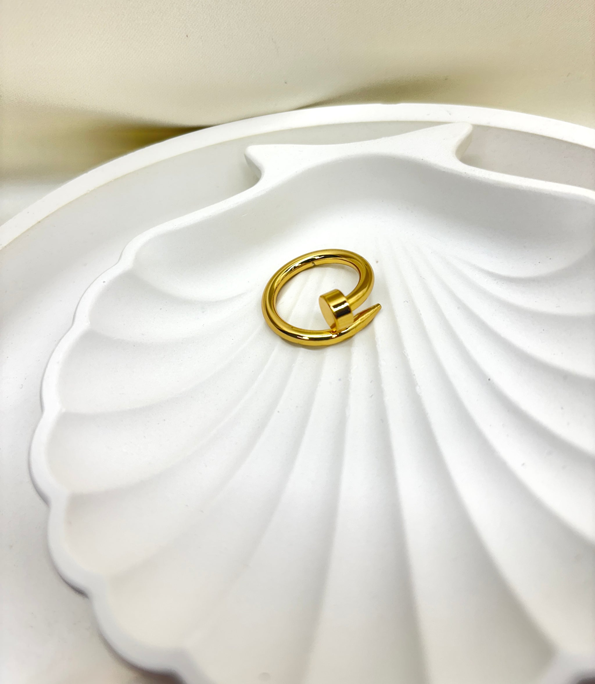 Golden Nail Twist Ring