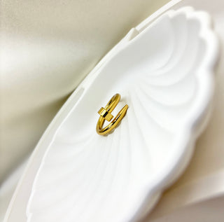 Golden Nail Twist Ring