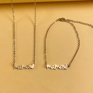 Stainless Steel Letter Necklace Bracelet Jewelry
